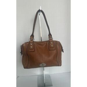 Fossil Marlow Chestnut Pebble Leather Double Handle Satchel Shoulder Handbag